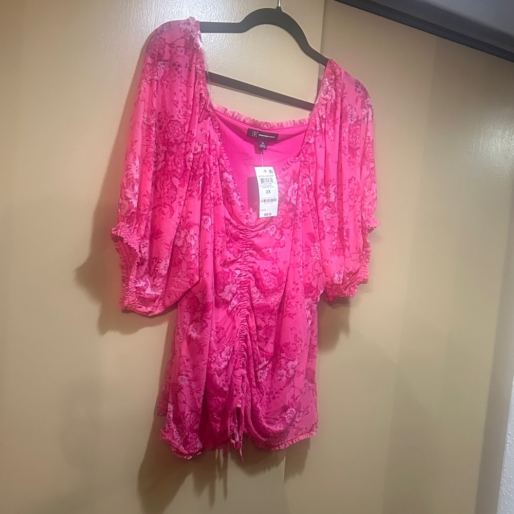 INC International Concepts Pink Floral Blouse